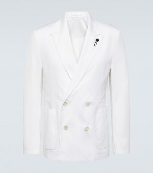 Двубортный хлопковый пиджак, белый Lardini