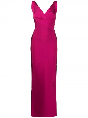 Вечернее платье с V-образным вырезом Herve L. Leroux. Цвет: фиолетовый