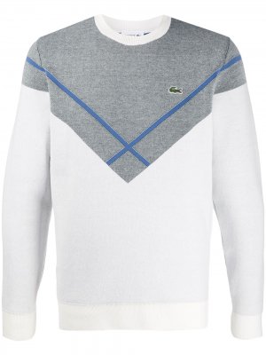 Пуловер в стиле колор-блок с логотипом Lacoste. Цвет: белый