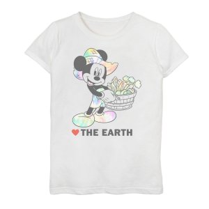 Футболка с изображением «Вегетарианская корзинка» «Любовь к Земле» для девочек 7–16 лет Микки Тай Дай Диснея Disney