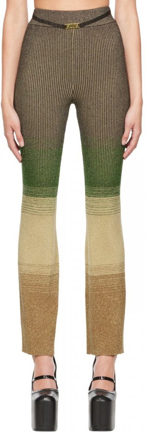 SSENSE Эксклюзивные коричнево-зеленые брюки для отдыха GCDS