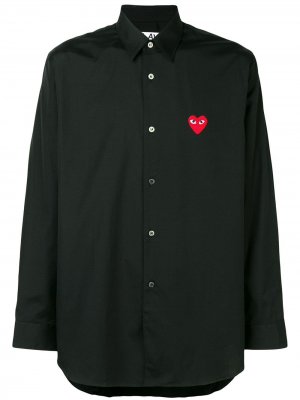 Классическая рубашка с заплаткой в форме сердца Comme Des Garçons Play. Цвет: черный
