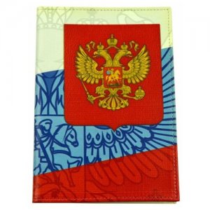 Кожаная обложка на паспорт Герб России NoBrand