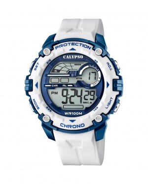 K5819/5 Digital For Man белые резиновые мужские часы , белый Calypso