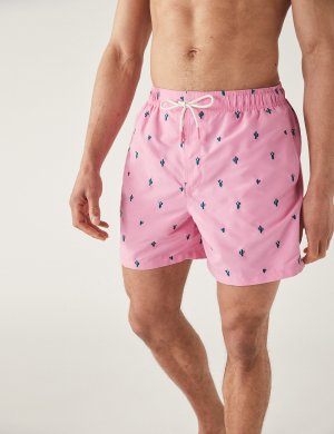 Быстросохнущие шорты для плавания с вышивкой , розовый Marks & Spencer