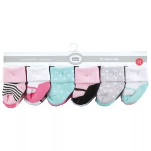Махровые носки для новорожденных девочек и малышей, мятно-розовые, Мэри Джейн, 12 шт. Luvable Friends