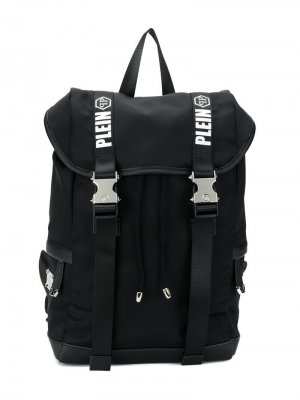 Рюкзак с принтом логотипа Philipp Plein Junior. Цвет: черный