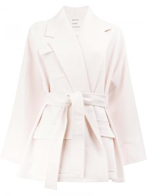 Пальто с поясом Maison Rabih Kayrouz. Цвет: розовый и фиолетовый