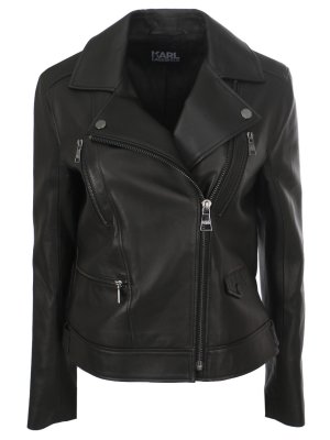 Кожаная куртка Karl Lagerfeld. Цвет: черный