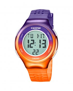 K5841/3 Часы Color Splash Оранжевые резиновые , оранжевый Calypso