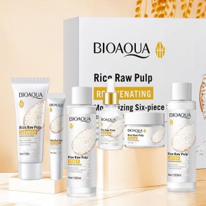 BIOAOUA Rice Puree Омолаживающий и увлажняющий набор из шести предметов увлажняющих средств по уходу за кожей Bioaqua