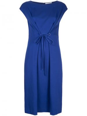 Платье с поясом Estnation. Цвет: синий