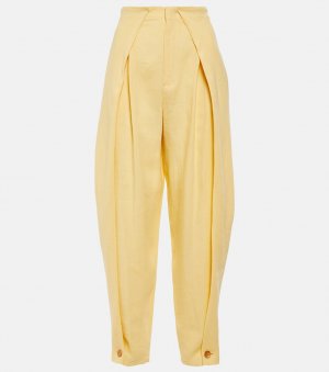 Льняные брюки-кюлоты LORO PIANA, желтый Piana