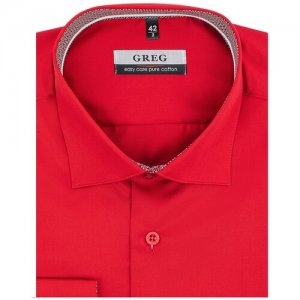 Рубашка, размер 174-184/43, красный GREG. Цвет: красный