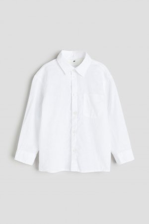 Рубашка из смесового льна H&M