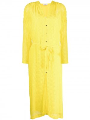 Жаккардовое платье с завязками Roseanna. Цвет: желтый