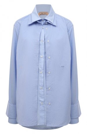 Хлопковая рубашка N21. Цвет: голубой
