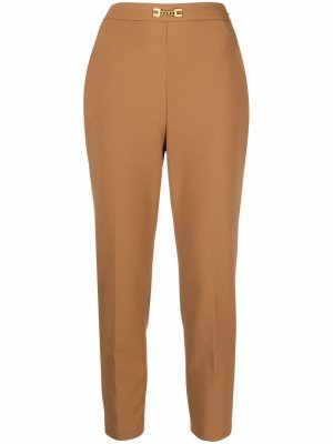 Укороченные брюки с пряжкой Elisabetta Franchi. Цвет: коричневый