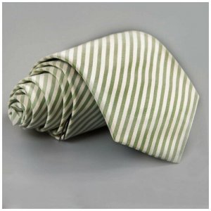 Красивый мятный полосатый галстук 102086 Rene Lezard. Цвет: зеленый/бежевый/мятный
