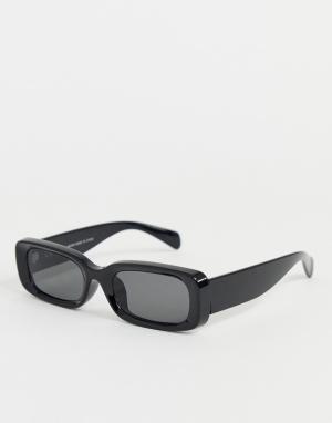 Черные солнцезащитные очки в прямоугольной оправе Resort Capsule Weekday. Цвет: черный