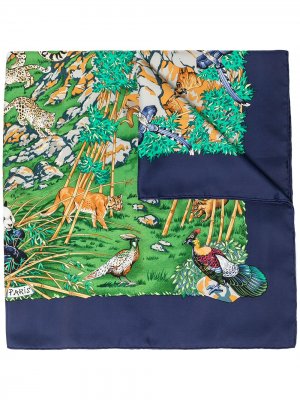 Pre-owned Sichuan silk scarf Hermès. Цвет: зеленый