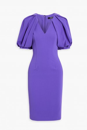 Платье мини из крепа со сборками BADGLEY MISCHKA, фиолетовый Mischka