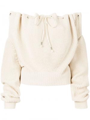 Пуловер с открытыми плечами Calvin Klein 205W39nyc. Цвет: нейтральные цвета