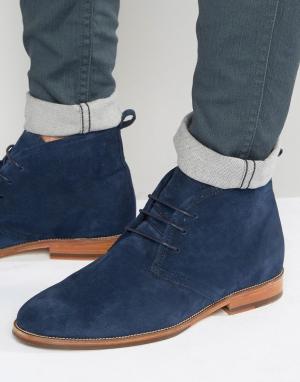 Замшевые ботинки на шнуровке Le Monsieur Bobbies. Цвет: темно-синий