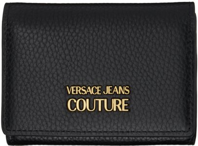 Черный кошелек с логотипом Versace Jeans Couture