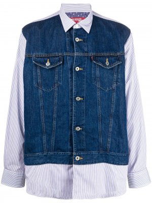 Junya Watanabe Man X Levis джинсовая рубашка в контрастную полоску Levi's. Цвет: синий