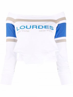 Толстовка с открытыми плечами Lourdes. Цвет: белый