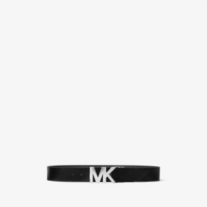 Ремень Michael Kors Reversible Logo and Leather Waist, черный