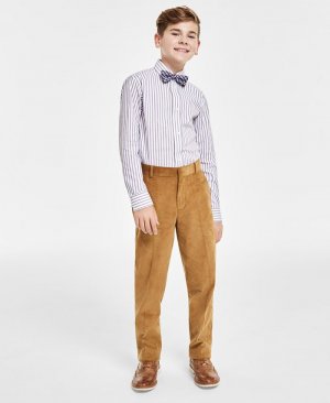 Оксфордская рубашка в тройную полоску с длинными рукавами для больших мальчиков и Комплект галстуком-бабочкой, мультиколор Tommy Hilfiger