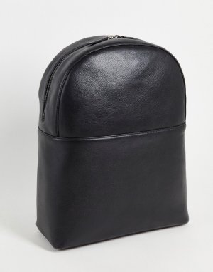 Черный кожаный рюкзак -Черный цвет ASOS DESIGN