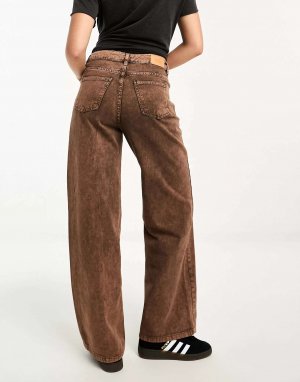 Широкие джинсы STR размытого коричневого цвета Stradivarius