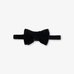 Хлопковый галстук-бабочка с бархатной текстурой , черный Tom Ford