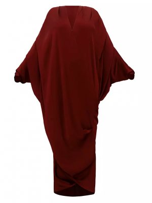 Платье-кафтан с драпированными рукавами «летучая мышь» Tibara , цвет cinnamon Andrea Iyamah