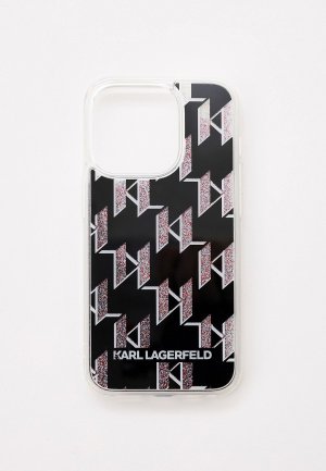 Чехол для iPhone Karl Lagerfeld 14 Pro с жидкими блестками. Цвет: черный