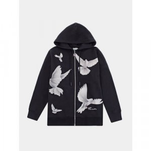 Худи Zip Hooded Freedom Doves, размер XS, черный 3.PARADIS. Цвет: черный