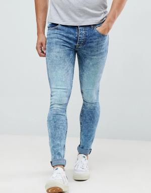 Синие супероблегающие мраморные джинсы -Синий Saints Row