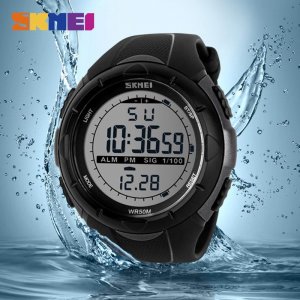 SKMEI 1025 модные простые спортивные часы мужские военные будильник ударопрочные водонепроницаемые цифровые