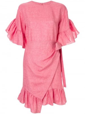 Короткое платье с запахом Goen.J. Цвет: розовый