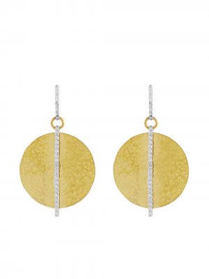 Золотые серьги-подвески Lush Circle с бриллиантами Gurhan. Цвет: желтый