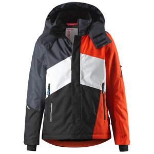 Куртка , размер 140, серый, черный Reima. Цвет: серый/черный/оранжевый