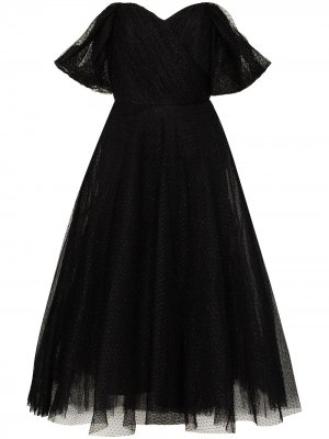 Платье миди с корсетом ANOUKI. Цвет: черный