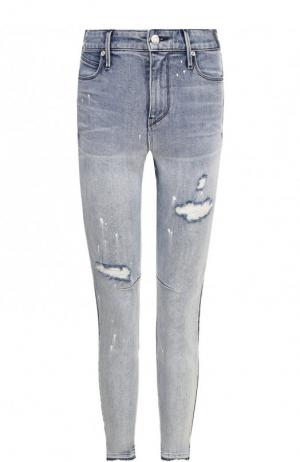 Укороченные джинсы-скинни с потертостями RTA. Цвет: синий