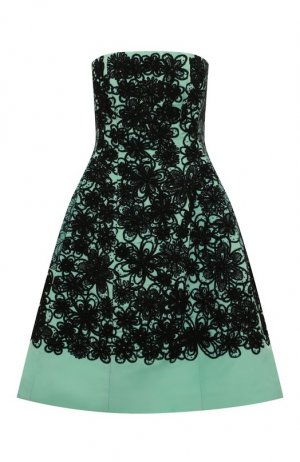 Шелковое платье Oscar de la Renta. Цвет: голубой