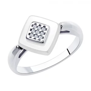 Кольцо из серебра р. 18 94-110-01270-2, фианит Diamant