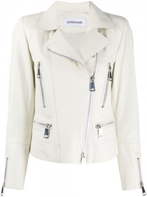 Байкерская куртка на молнии Metro Glove Sylvie Schimmel. Цвет: белый