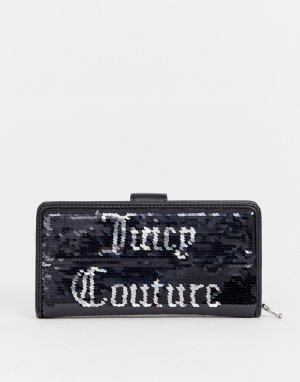 Черный кошелек с отделкой пайетками Juicy Black Label Couture